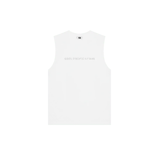 Studded Sleeveless T-Shirt (White)